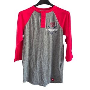 Washington Nationals‎ MLB Fanatics Baseball 3/4 Sleeve Raglan Shirt NWOT